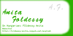 anita foldessy business card